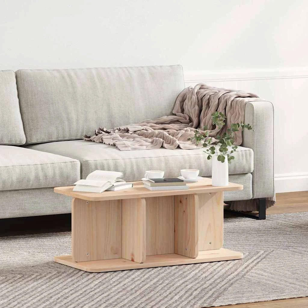 vidaXL VidaXL Coffee Table 80 x 39.5 x 33.5 cm Solid Pine Wood Rustic Charm Living Room - Coffee Table