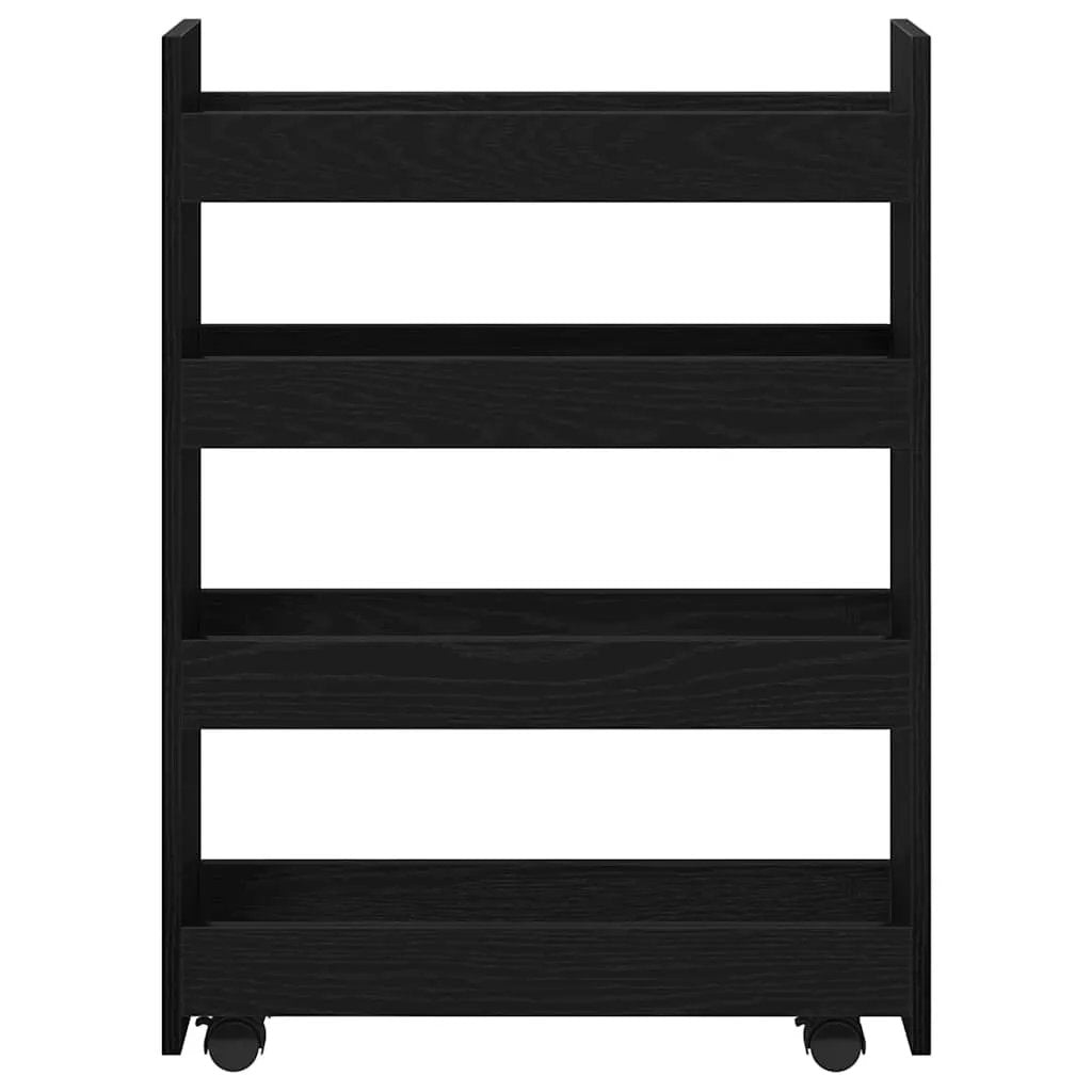 vidaXL Narrow Storage Trolley Black Oak 60 x 20 x 82 cm - from vidaXL