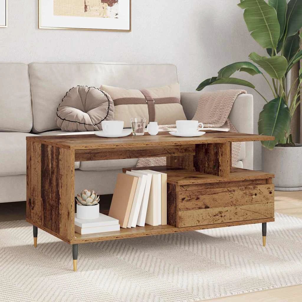 VidaXL Coffee Table 90x49x45 Old Wood LivingRoom by vidaXL