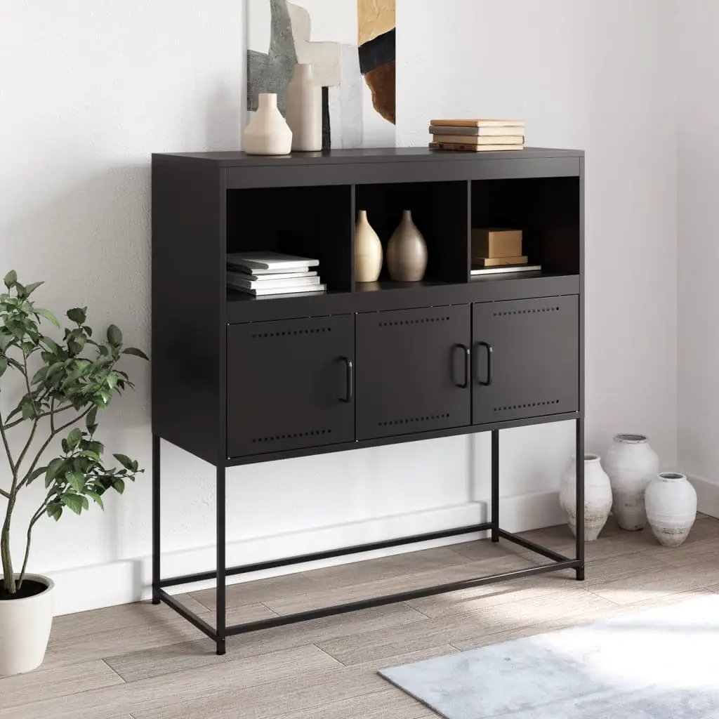 vidaXL vidaXL Sideboard Black 100.5x39x107 cm Steel - Sideboard