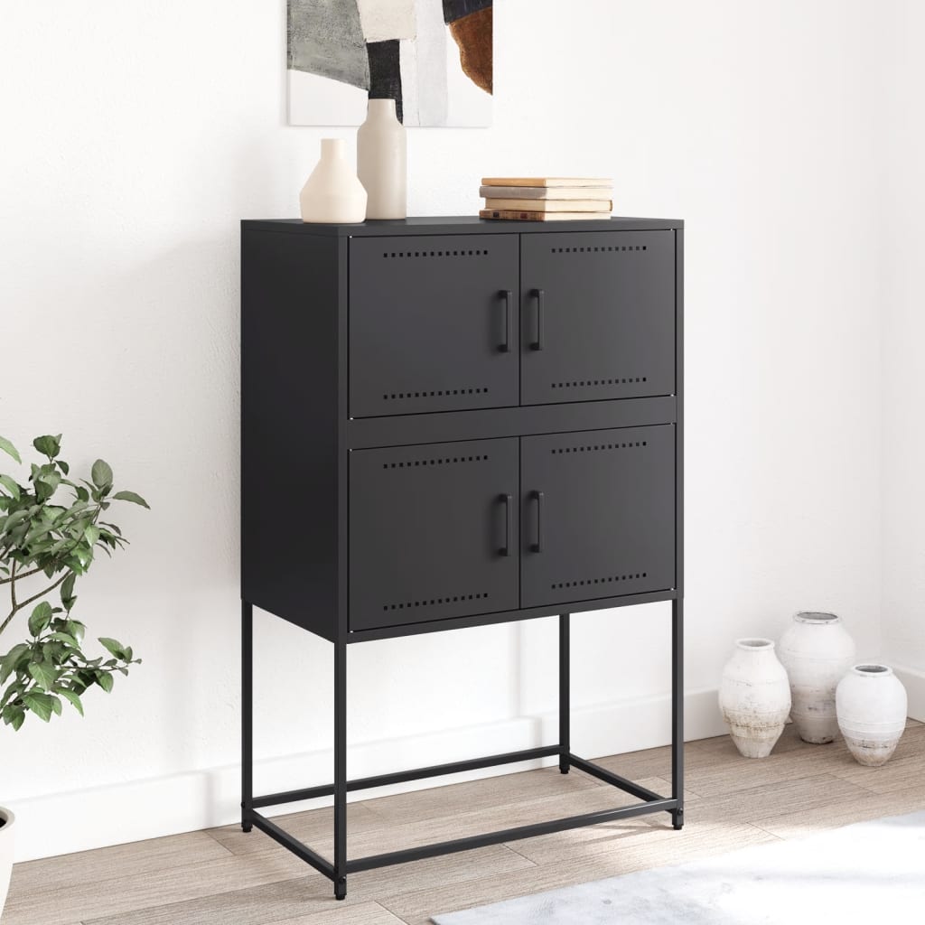 vidaXL vidaXL Sideboard Black 68.5x38.5x107 cm Steel - Sideboard