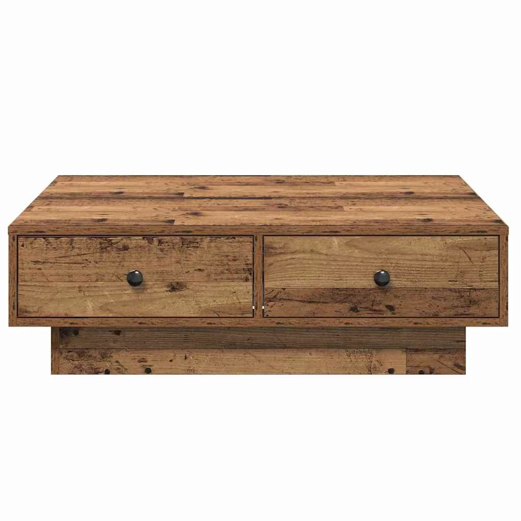 vidaXL vidaXL Coffee Table 90 x 90 x 28 cm Engineered Wood Rustic Finish Living Room - Coffee Table