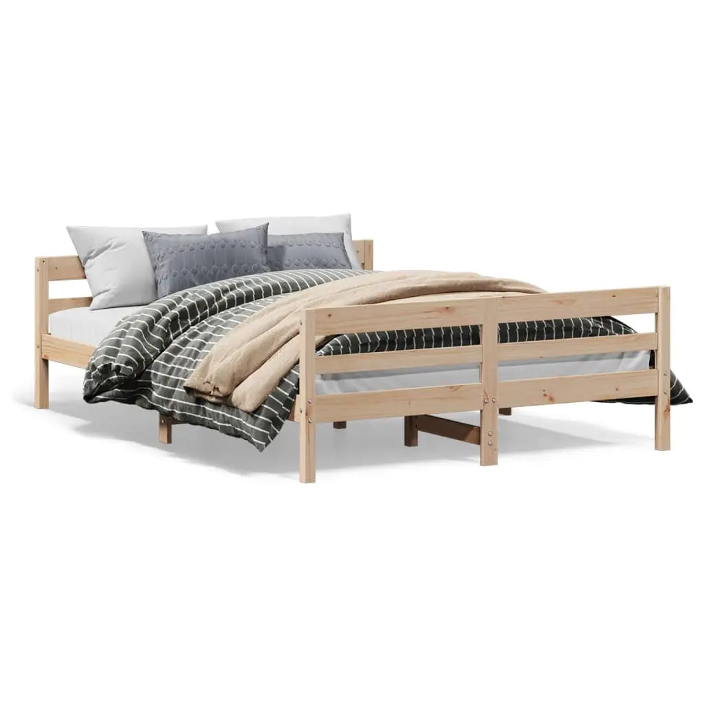 vidaXL Bed Frame without Mattress 140x200 cm Solid Wood Pine - from vidaXL