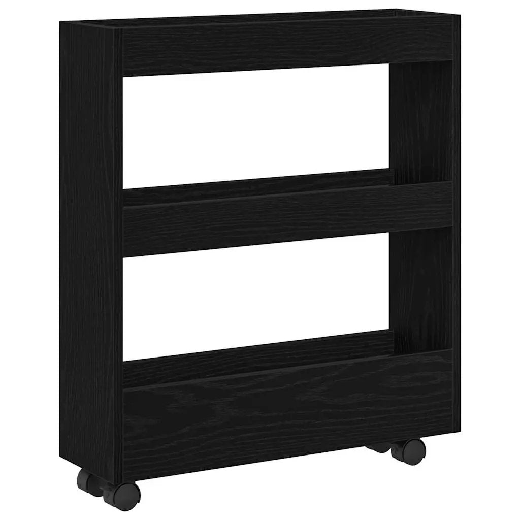 vidaXL Narrow Storage Trolley Black Oak 60 x 18 x 70 cm - from vidaXL