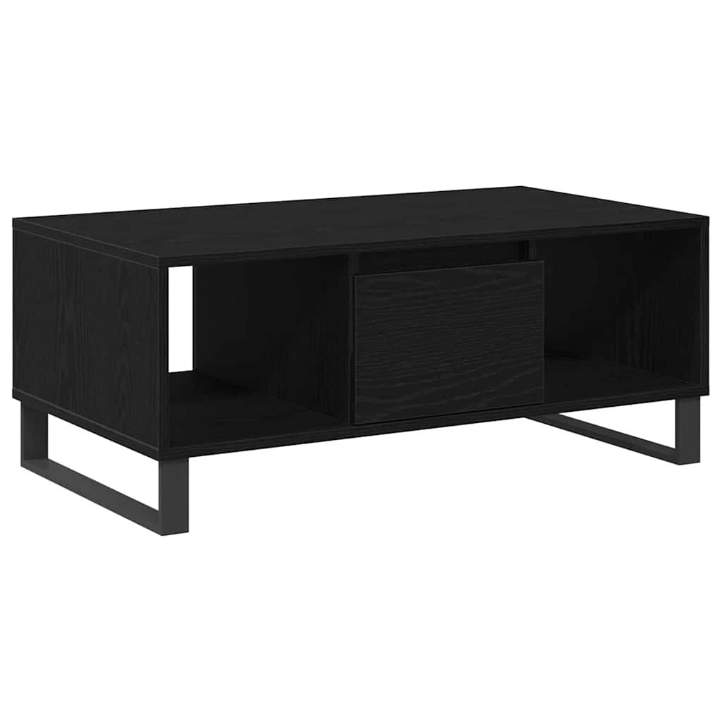 vidaXL VidaXL Coffee Table 90 x 50 x 36.5 cm Engineered Wood Black Oak Finish For Living Room - Coffee Table
