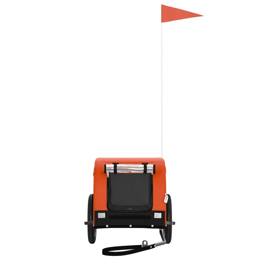 vidaXL Pet Bike Trailer Orange and Black Oxford Fabric and Iron - from vidaXL
