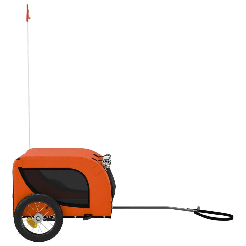 vidaXL Pet Bike Trailer Orange and Black Oxford Fabric and Iron - from vidaXL