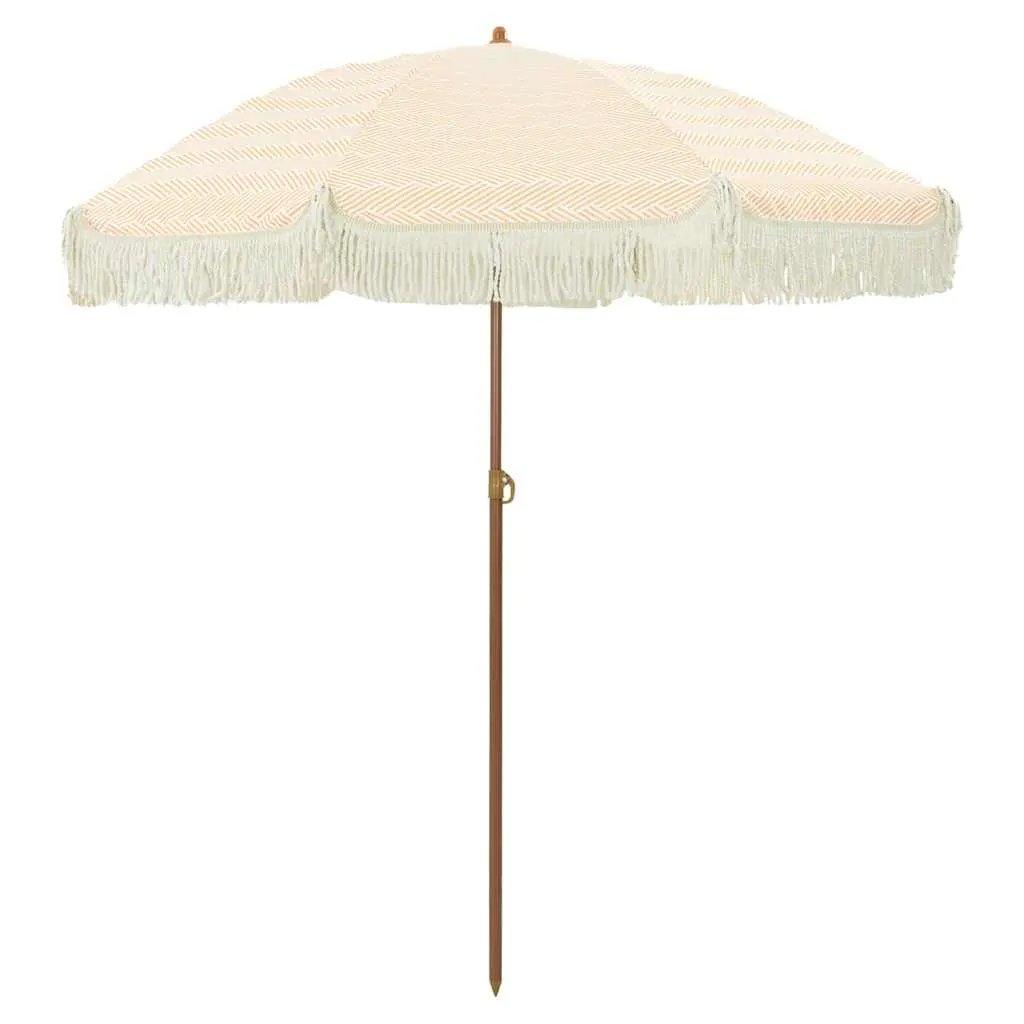 vidaXL vidaXL Beach Parasol Yellow and White 160 x 160 x 196 cm - Parasol