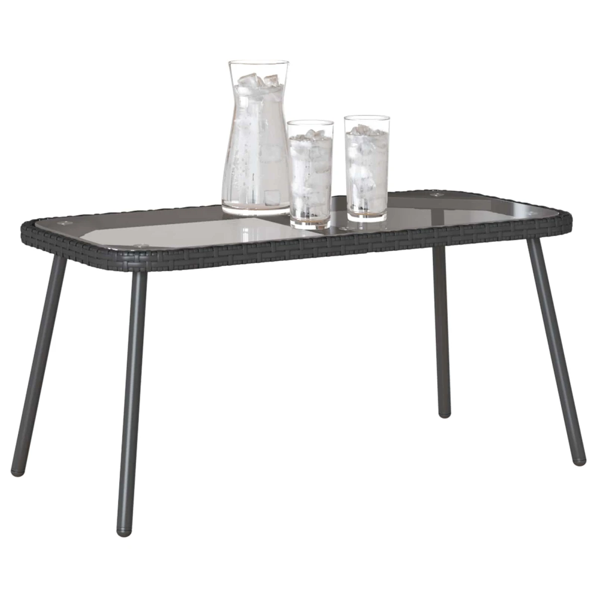 vidaXL VidaXL Coffee Table 90x45x43 Glass Top Outdoor - Coffee Table