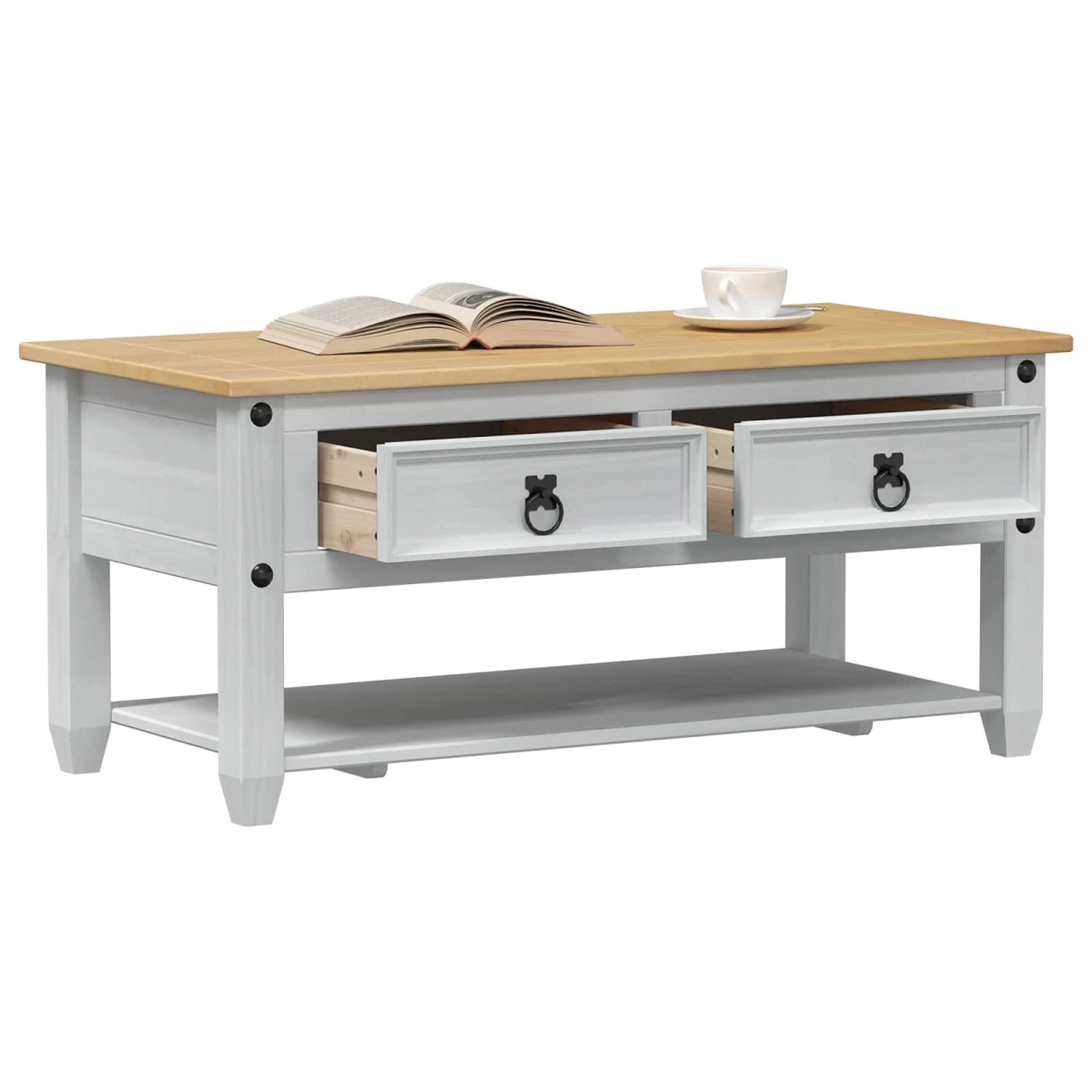 VidaXL Coffee Table 100x48x45 SolidPine LivingRoom by vidaXL