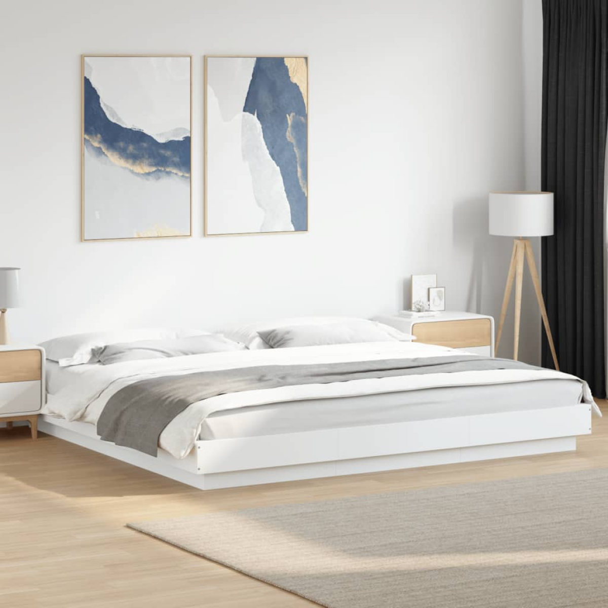 vidaXL Bed Frame without Mattress White 200x200 cm - from vidaXL