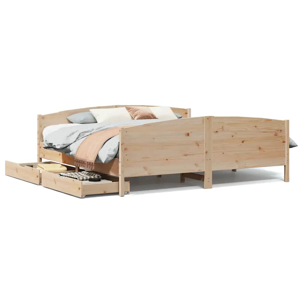 vidaXL Bed Frame without Mattress 200x200 cm Solid Wood Pine - from vidaXL