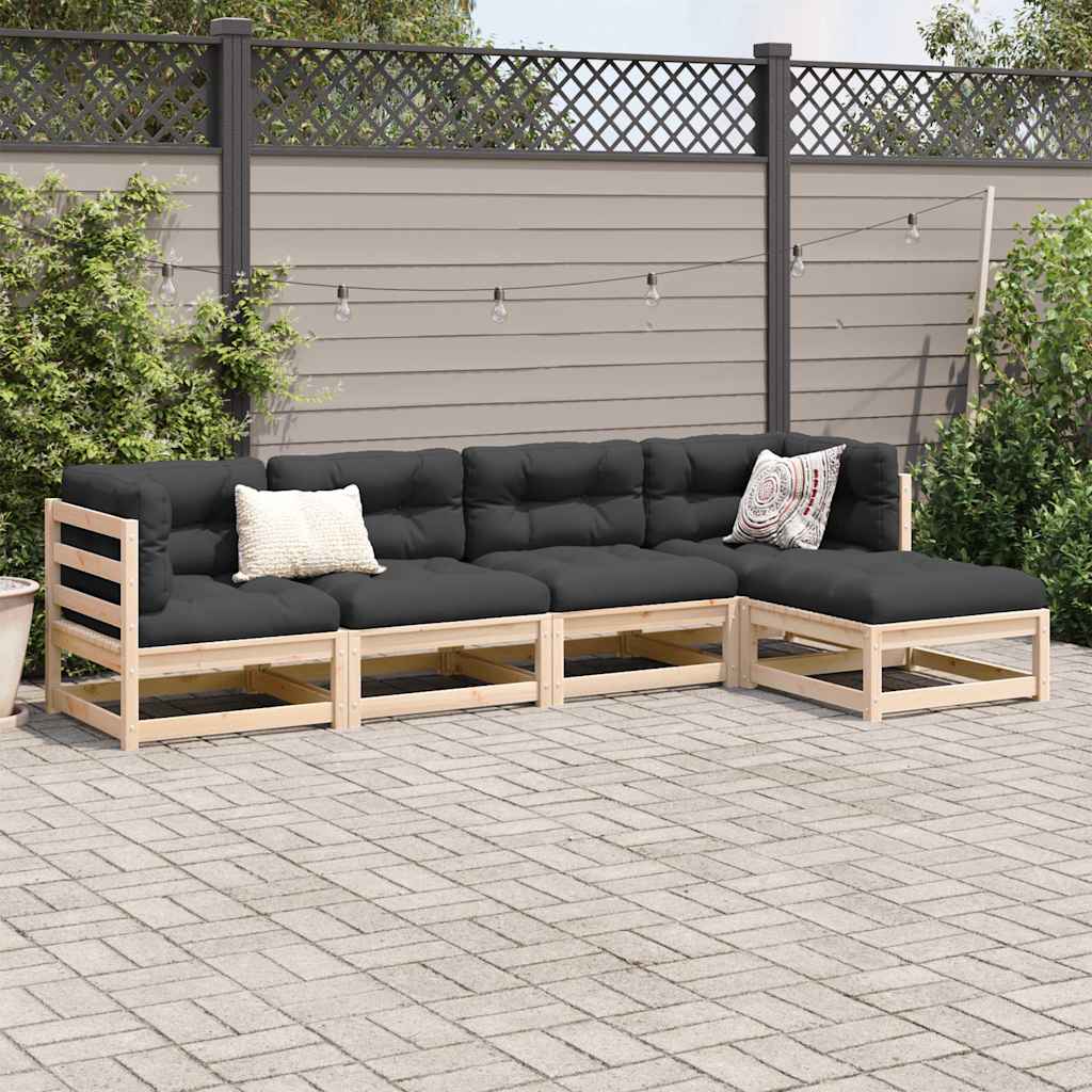 vidaXL vidaXL Garden Sofa Set | Natural wood | Solid pine wood | Medium | Modular - Garden Sofa Sets