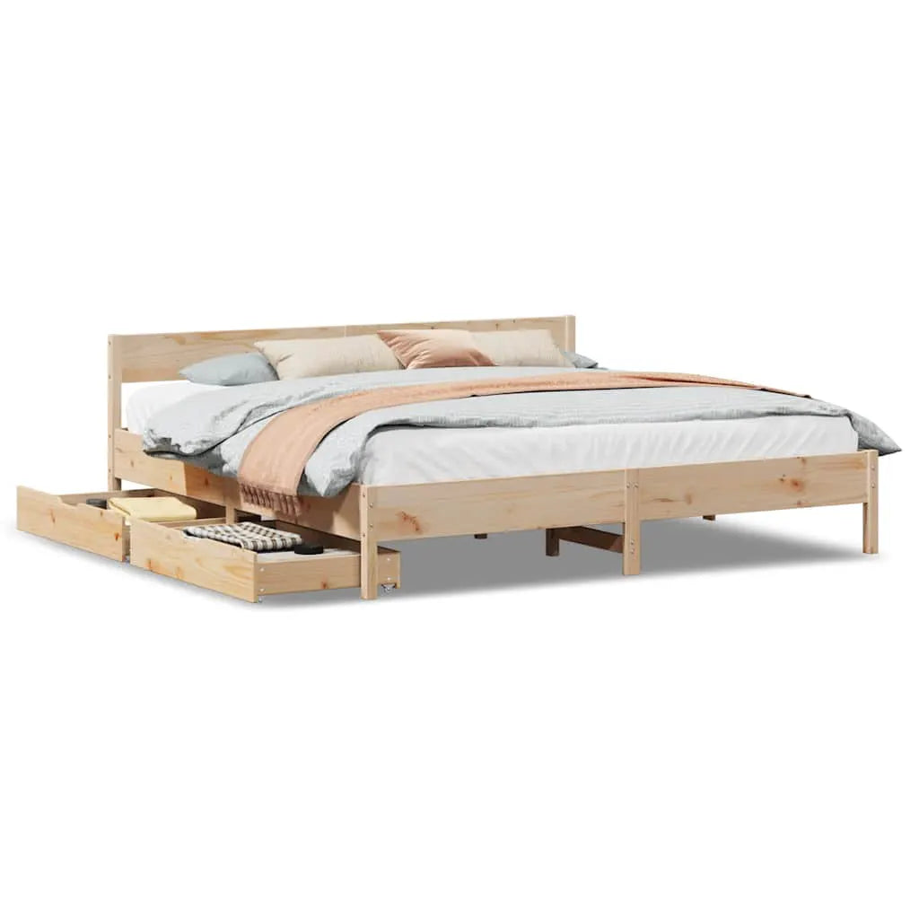 vidaXL Bed Frame without Mattress 200x200 cm Solid Wood Pine - from vidaXL