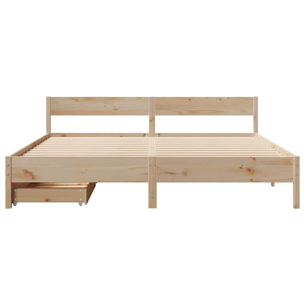 vidaXL Bed Frame without Mattress 200x200 cm Solid Wood Pine - from vidaXL