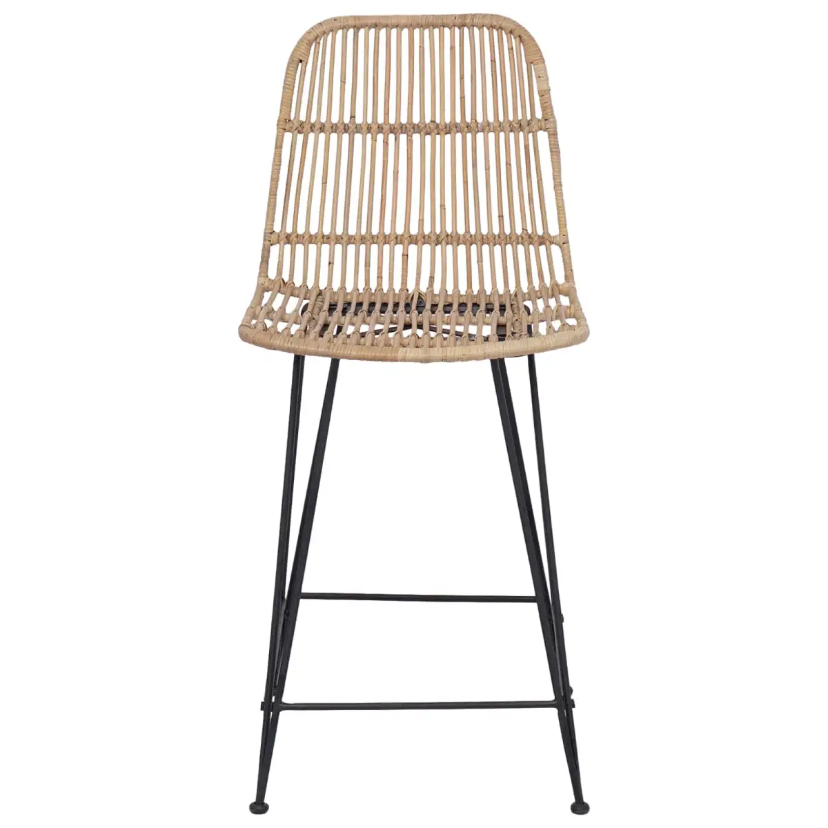 vidaXL vidaXL Bar Stool 2 pcs Natural 44 x 54 x 96 cm Rattan and Steel - Bar Stool