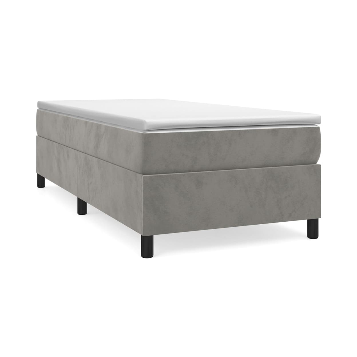 vidaXL Box Spring Bed Frame Light Grey Twin Velvet (US Only) - from vidaXL