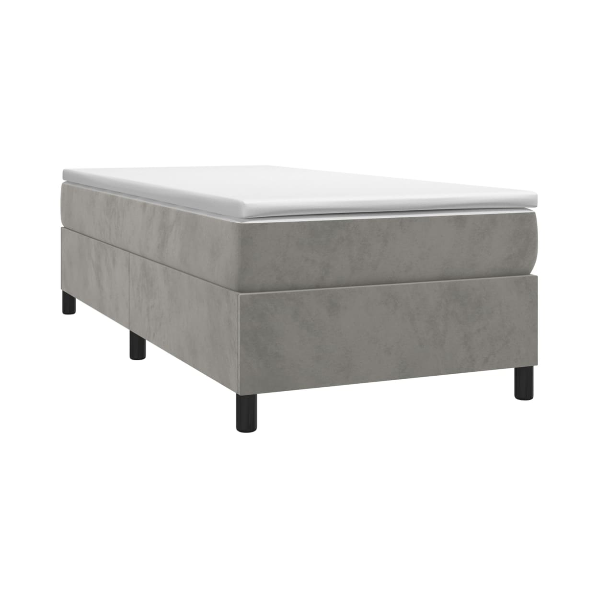 vidaXL Box Spring Bed Frame Light Grey Twin Velvet (US Only) - from vidaXL