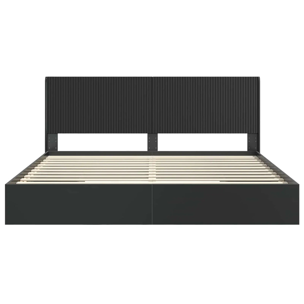 vidaXL Bed Frame with Storage and Headboard Black 200 x 200 cm - from vidaXL