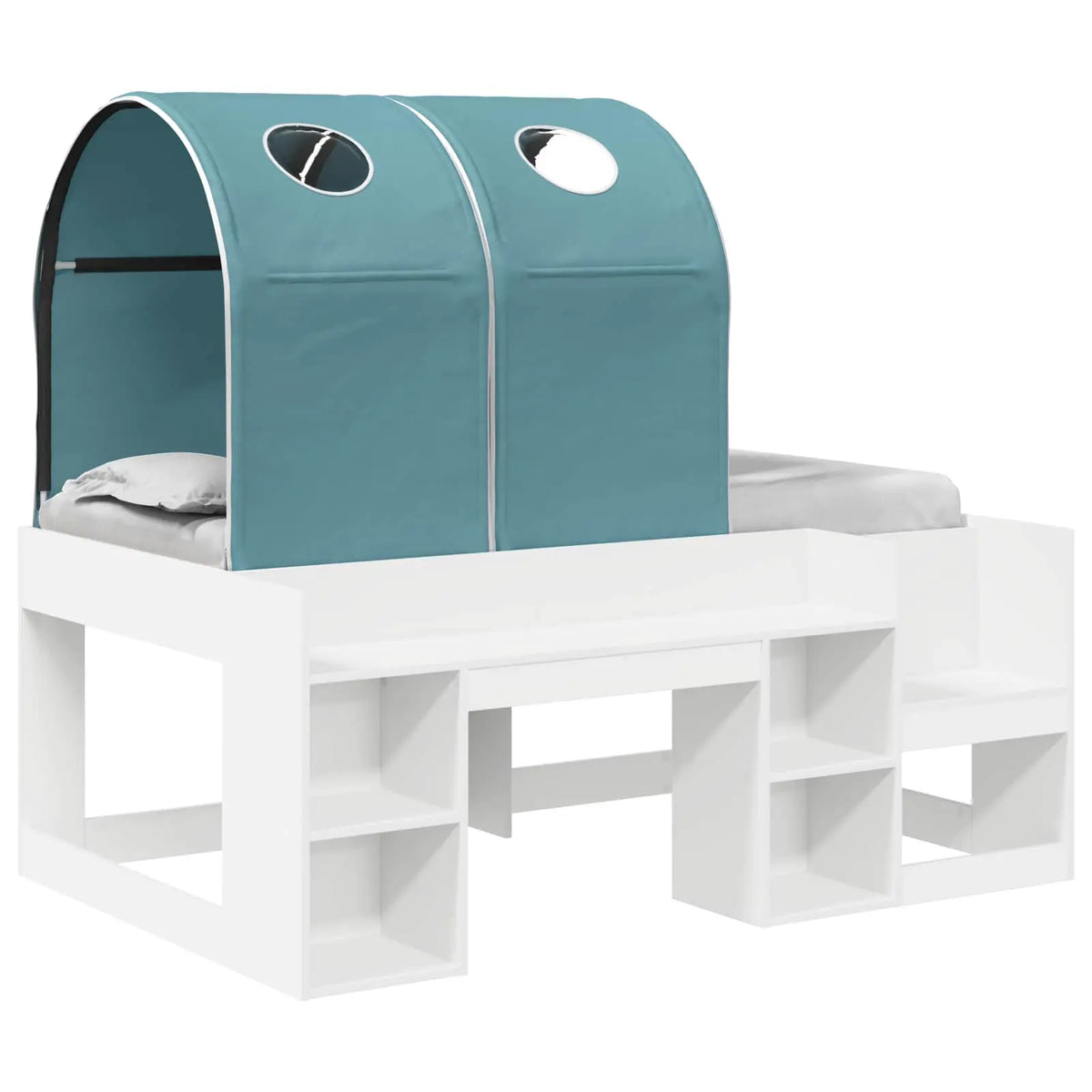 vidaXL Bed with Tunnel 4 pcs White and Light Blue Engineered Wood - from vidaXL
