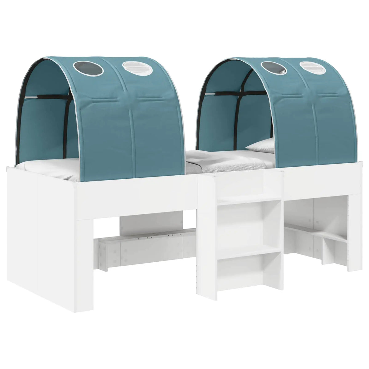 vidaXL Bed with Tunnel 4 pcs White and Light Blue Engineered Wood - from vidaXL