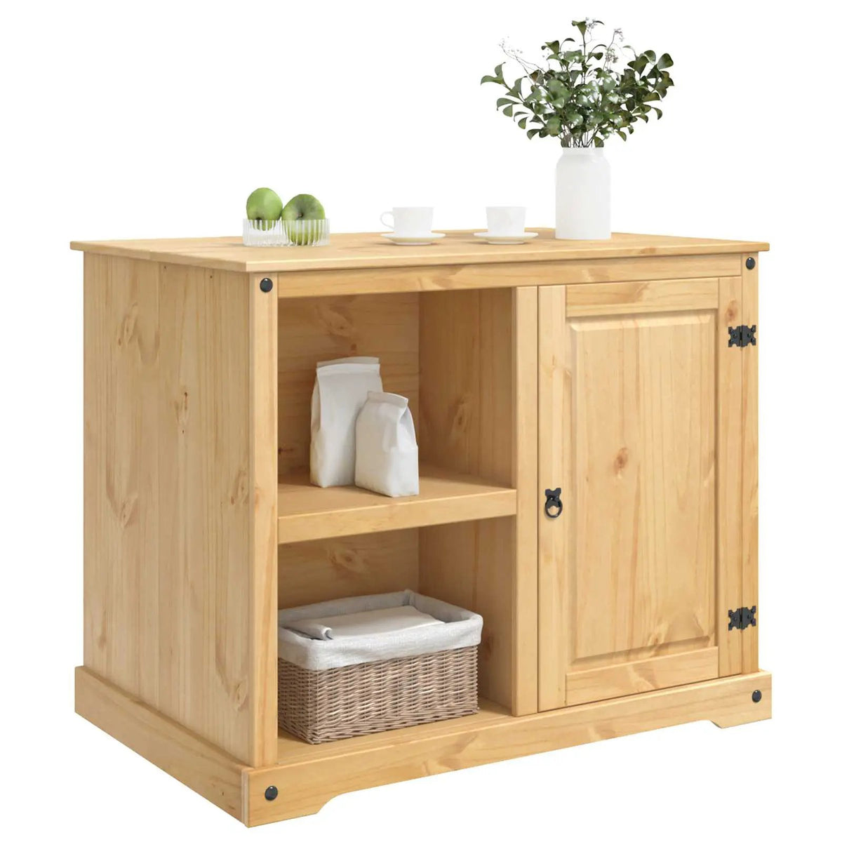 vidaXL Kitchen Trolley 2 pcs Honey Wax 112 x 77 x 91.5 cm Solid-Pine - from vidaXL