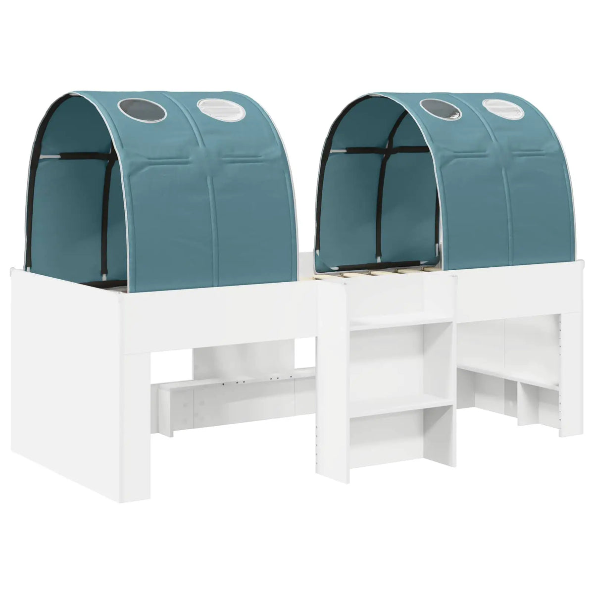 vidaXL Bed with Tunnel 4 pcs White and Light Blue Engineered Wood - from vidaXL