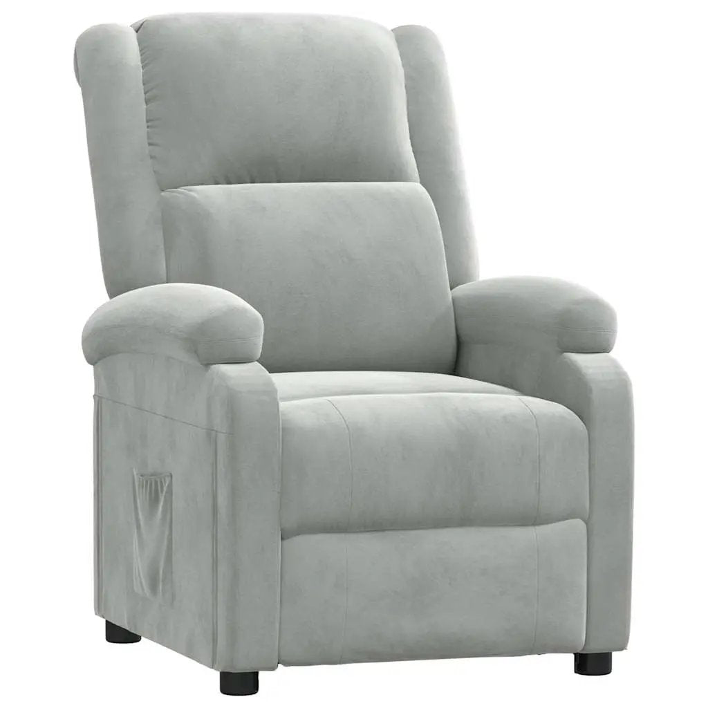 vidaXL Recliner Chair Light Grey Velvet - from vidaXL