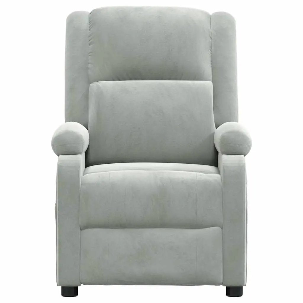 vidaXL Recliner Chair Light Grey Velvet - from vidaXL