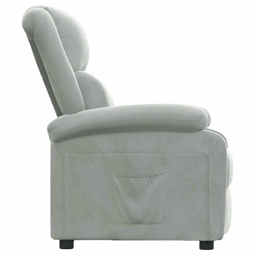 vidaXL Recliner Chair Light Grey Velvet - from vidaXL