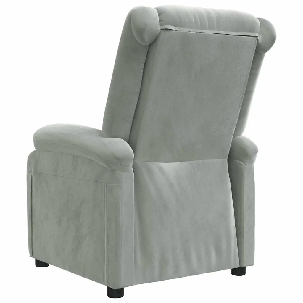 vidaXL Recliner Chair Light Grey Velvet - from vidaXL