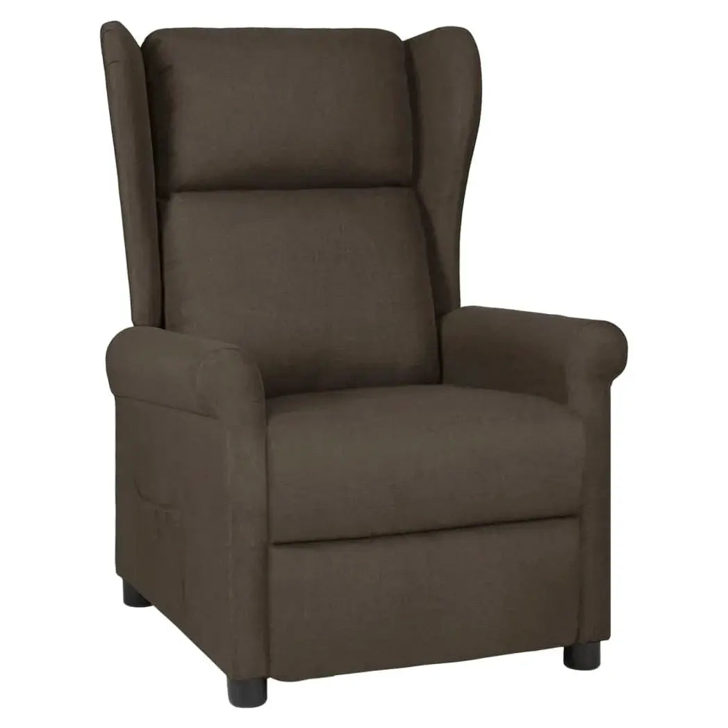 vidaXL Recliner Chair Dark Brown Fabric - from vidaXL