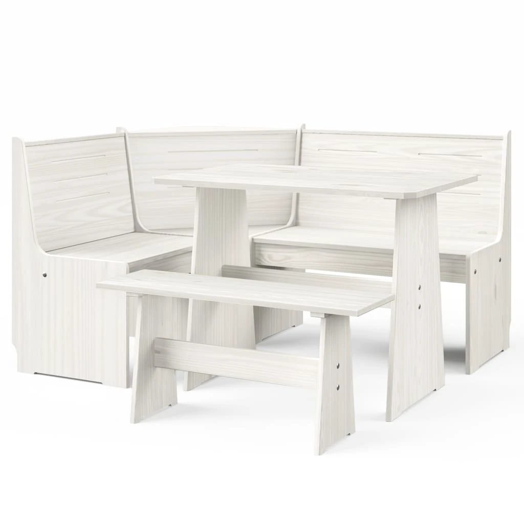vidaXL vidaXL 3 Piece Dining Set REINE Honey Brown Solid Wood Pine - Dining Set