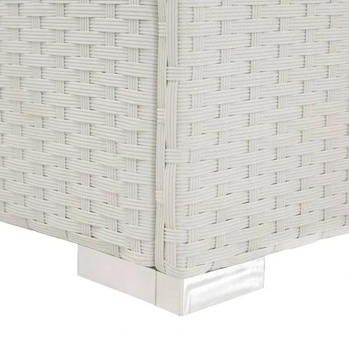 Sun Lounger with Black Cushion Poly Rattan White by vidaXL