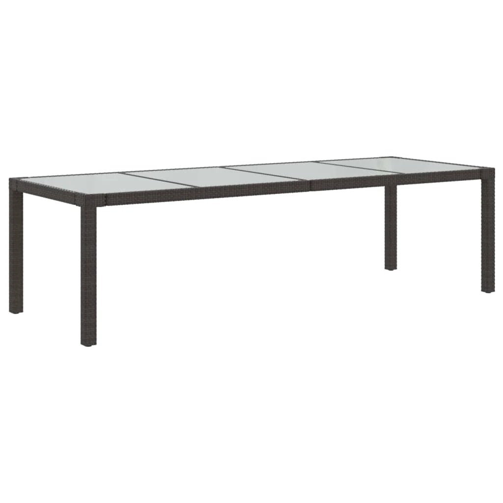 vidaXL vidaXL Garden Table White 250x100x75 cm Poly Rattan and Tempered Glass - Garden Table