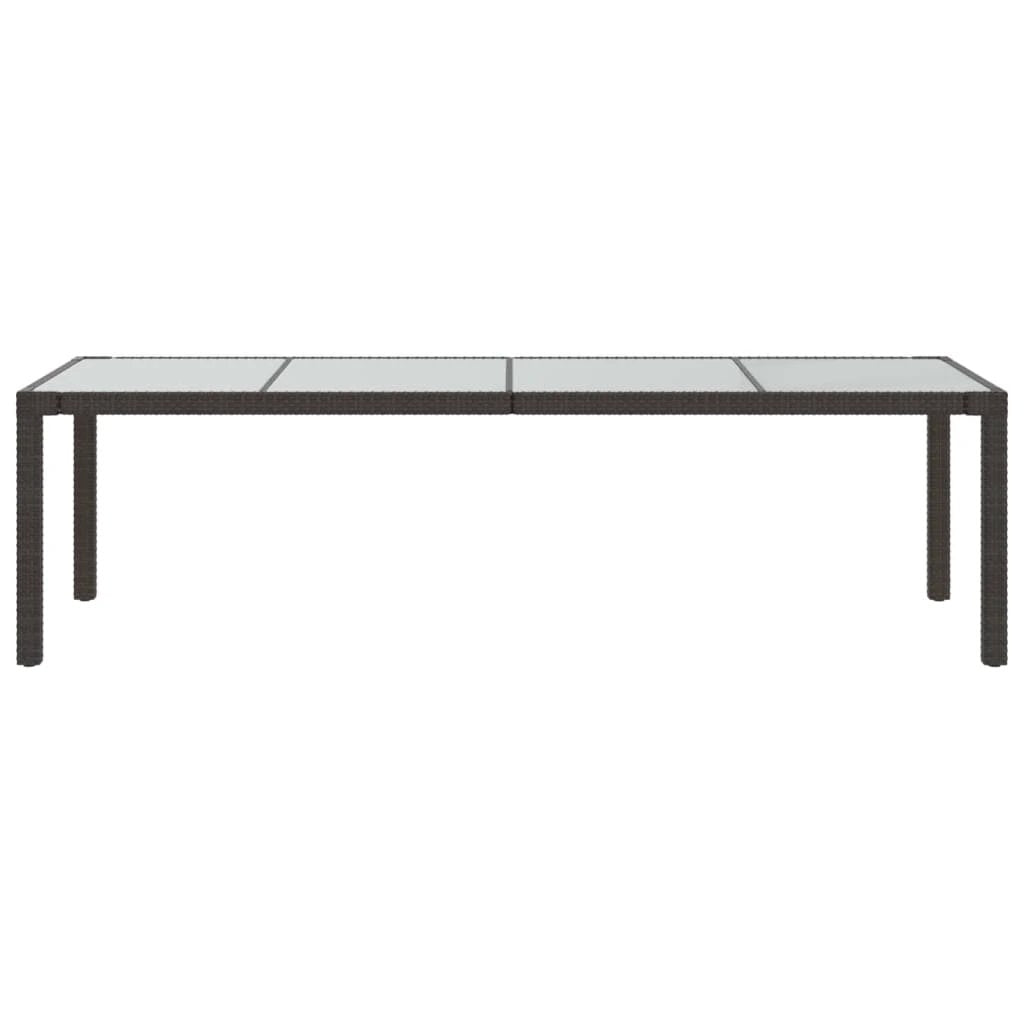 vidaXL Garden Table White 250x100x75 cm Poly Rattan and Tempered Glass by vidaXL