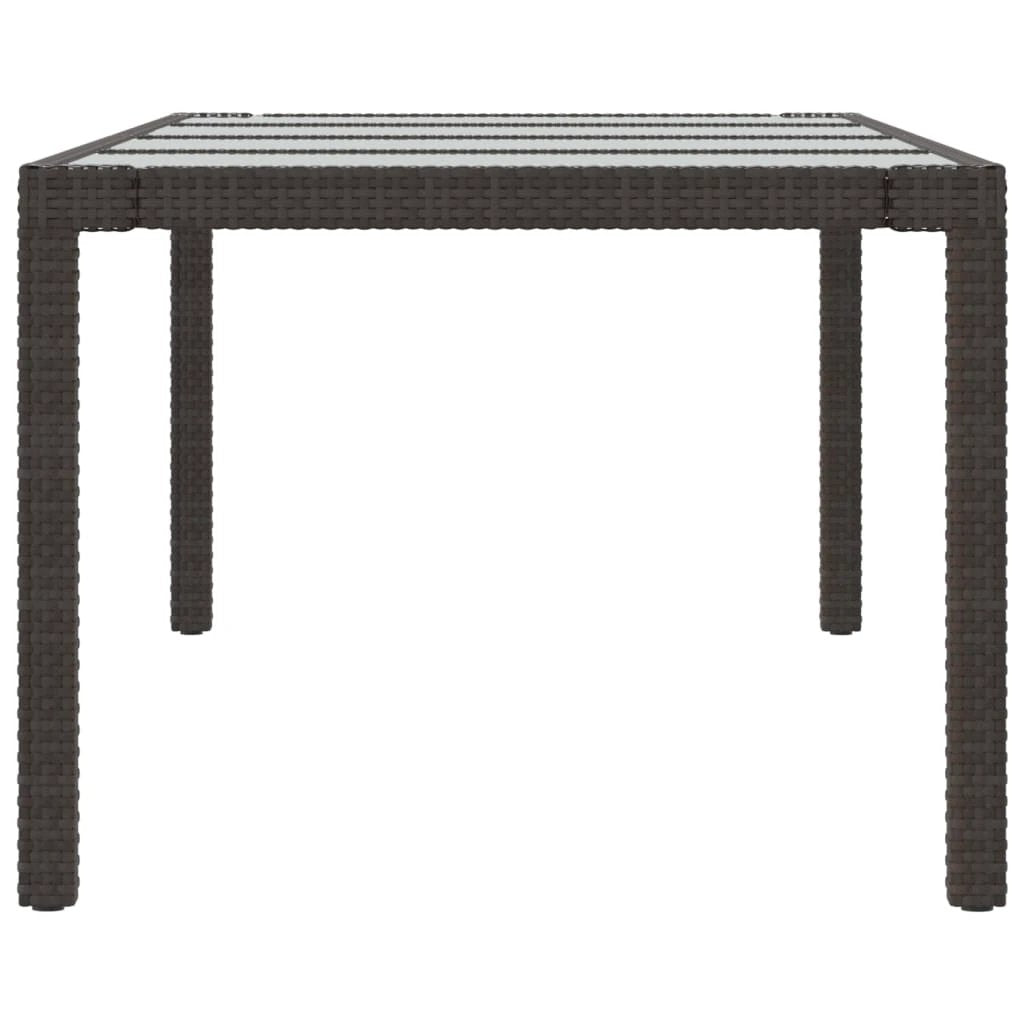 vidaXL Garden Table White 250x100x75 cm Poly Rattan and Tempered Glass by vidaXL
