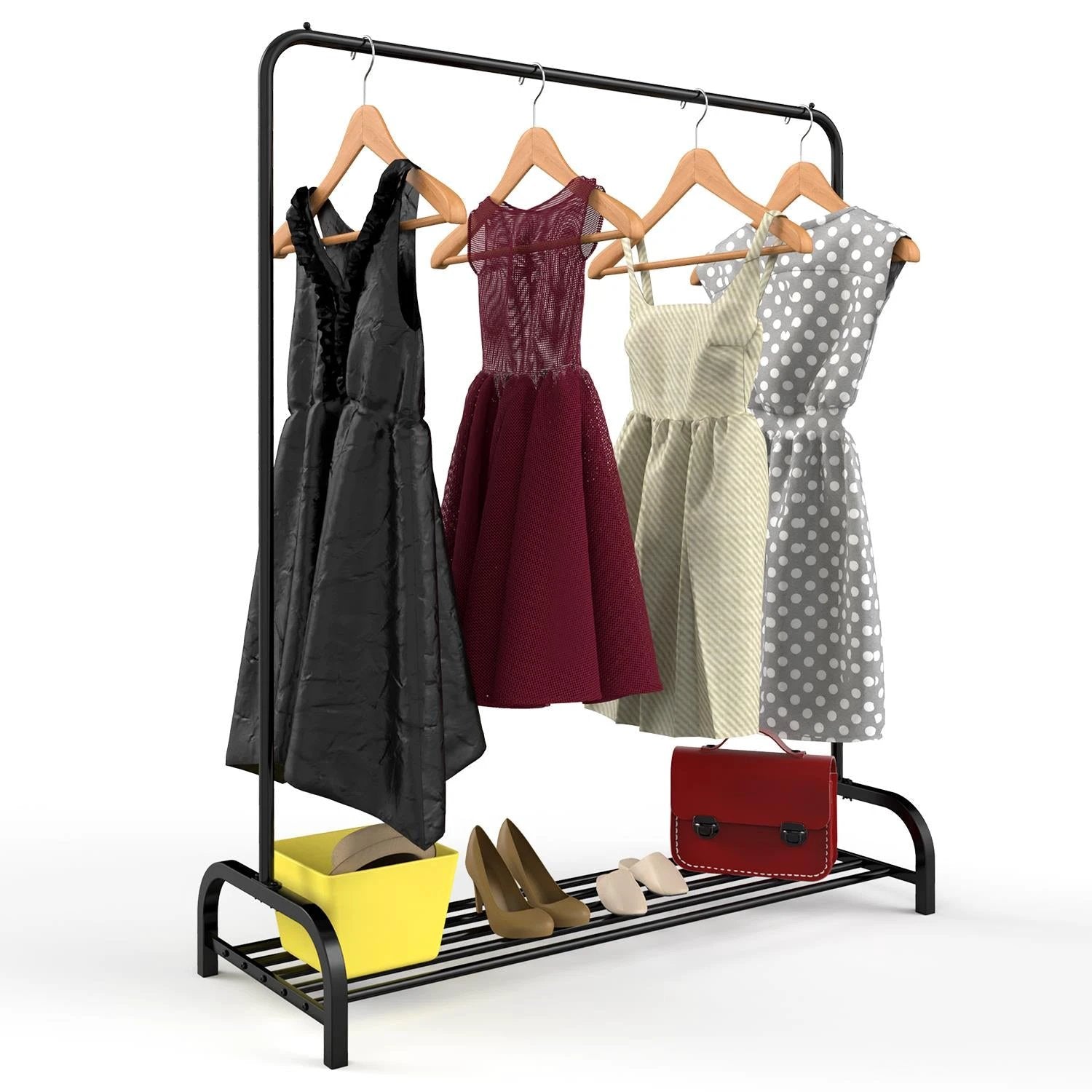 Vinsani Vinsani Freestanding Clothes Rail And Shoe Rack 120cm Wide Multifunctional Hallway Organizer - Wardrobe