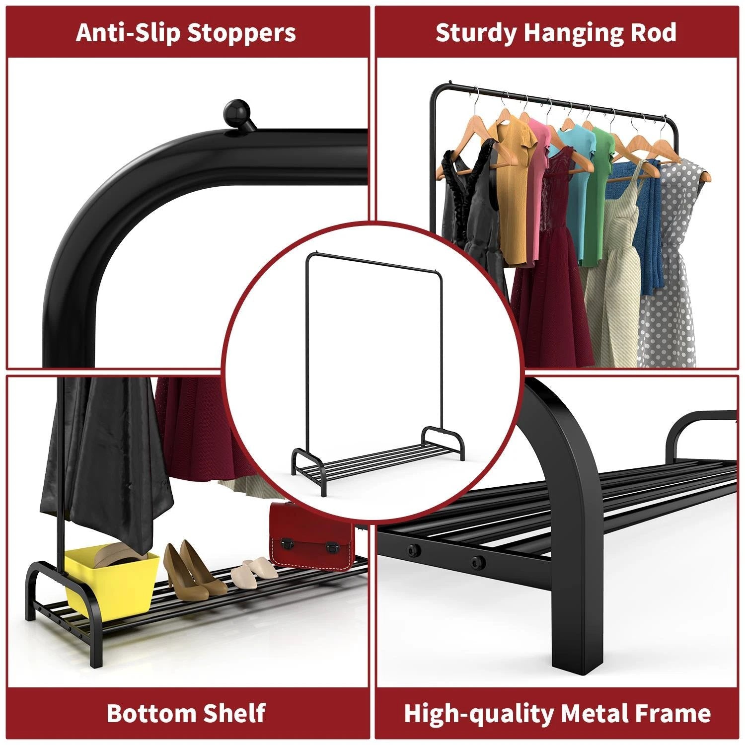Vinsani Vinsani Freestanding Clothes Rail And Shoe Rack 120cm Wide Multifunctional Hallway Organizer - Wardrobe
