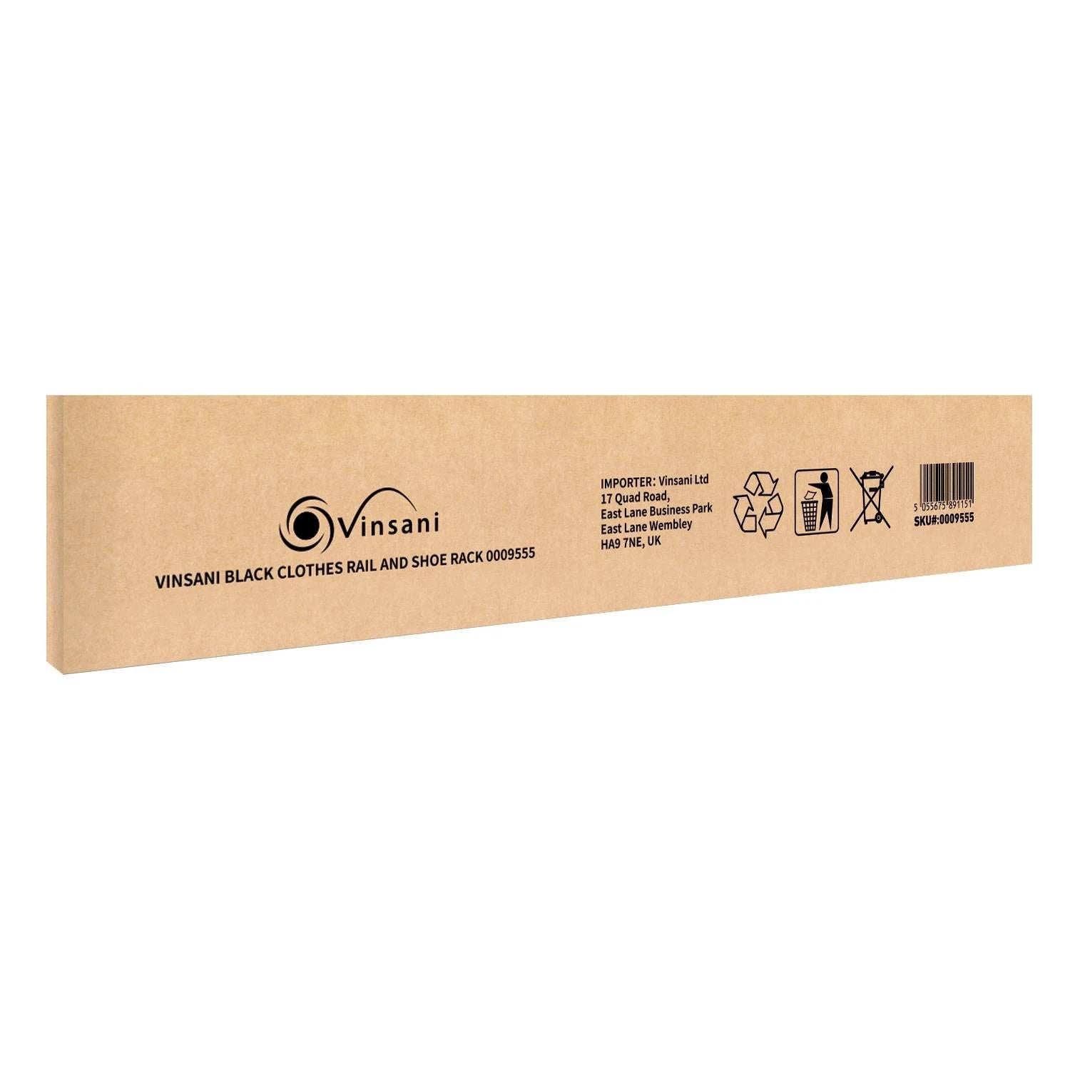 Vinsani Vinsani Freestanding Clothes Rail And Shoe Rack 120cm Wide Multifunctional Hallway Organizer - Wardrobe