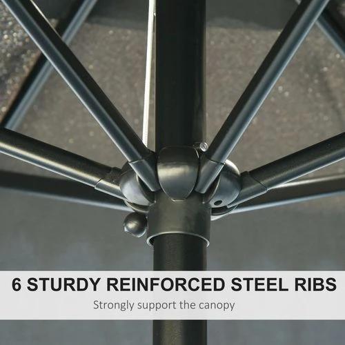 Outsunny 2.7M Patio Tilt Umbrella with Aluminium Frame and Crank for Outdoor Sun Protection by Outsunny