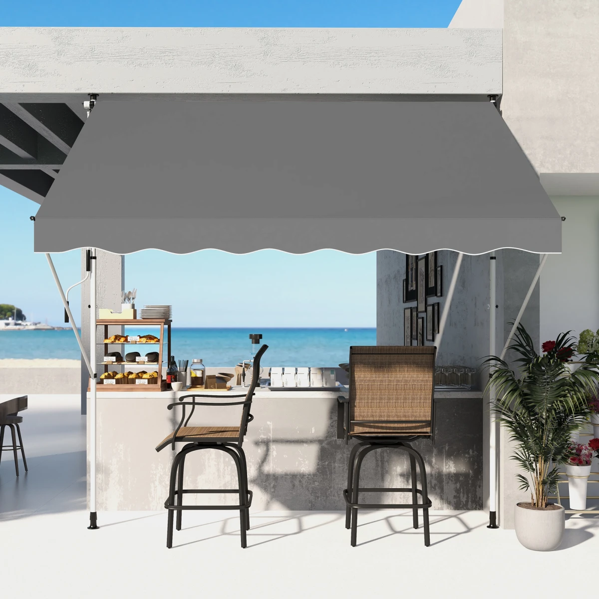 Outsunny Outsunny 3x1.5m Awning Aluminium Frame Patio - Cover