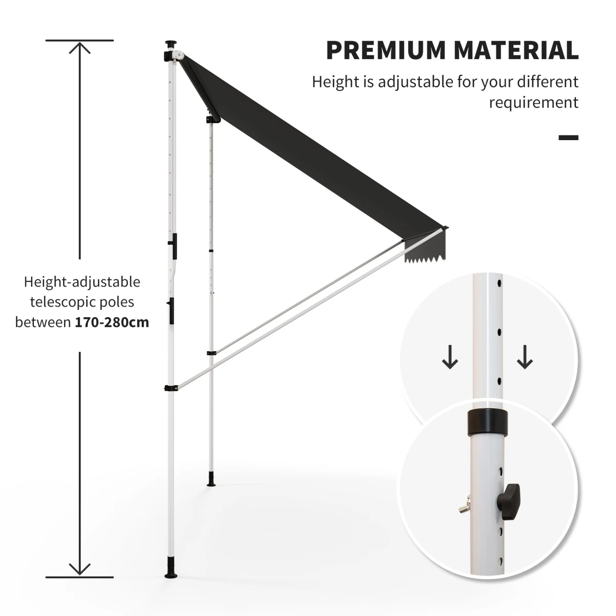 Outsunny Outsunny 3x1.5m Awning Aluminium Frame Patio - Cover