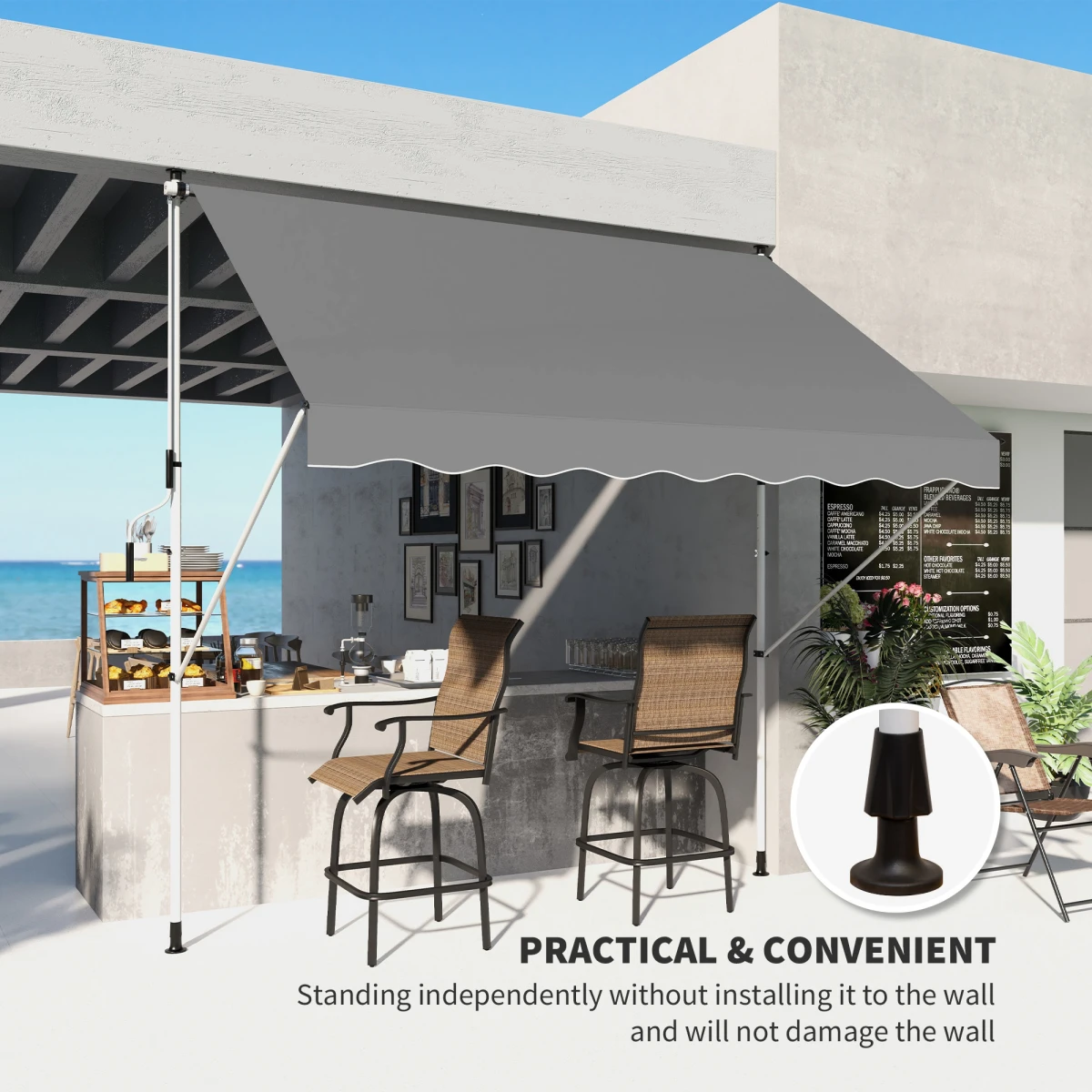 Outsunny Outsunny 3x1.5m Awning Aluminium Frame Patio - Cover