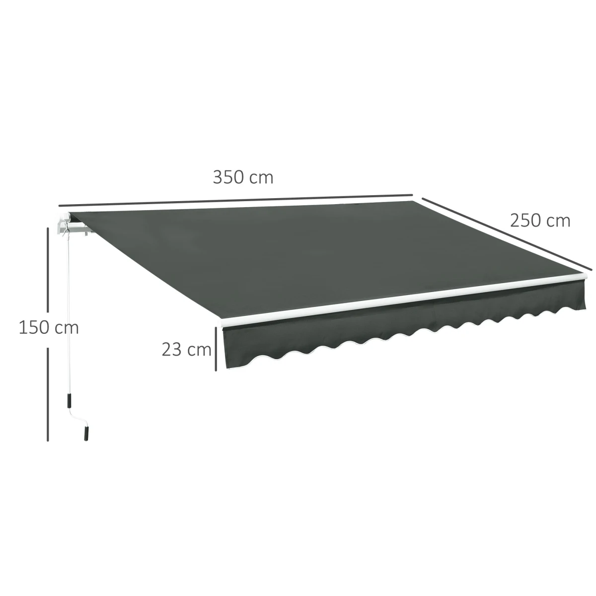 Outsunny Outsunny Awning 3.5x2.5m Manual Patio Shade - Cover