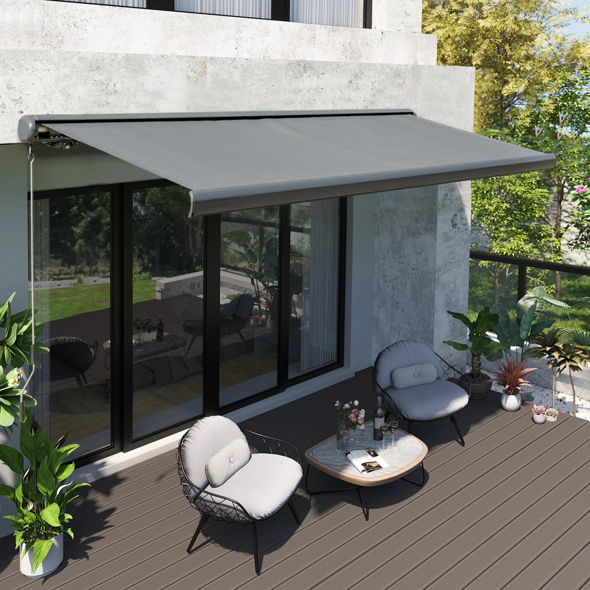 Outsunny Outsunny Cassette Awning Sunshade Universal Fit Electric Motorised For Doors And Windows - Cover