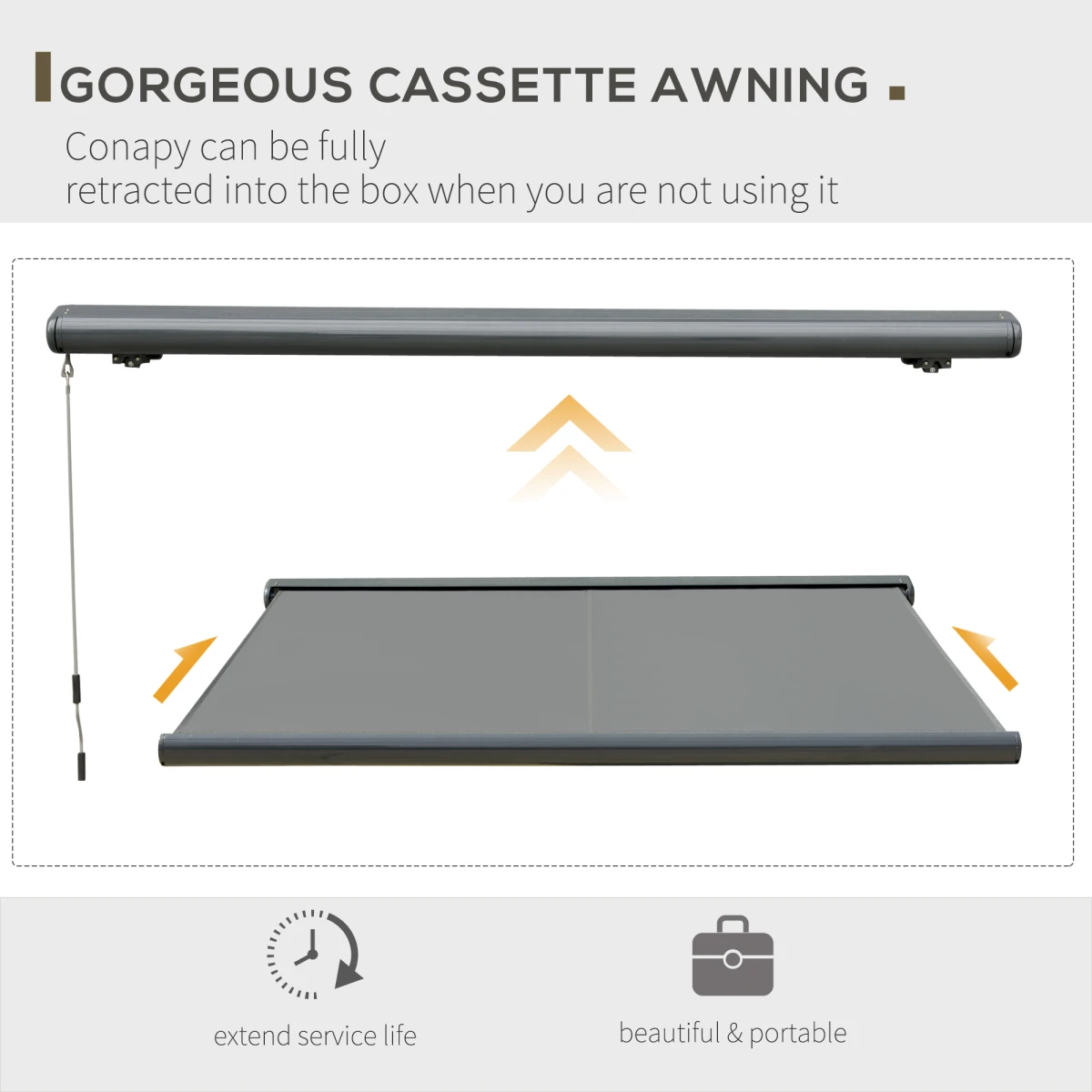 Outsunny Outsunny Cassette Awning Sunshade Universal Fit Electric Motorised For Doors And Windows - Cover