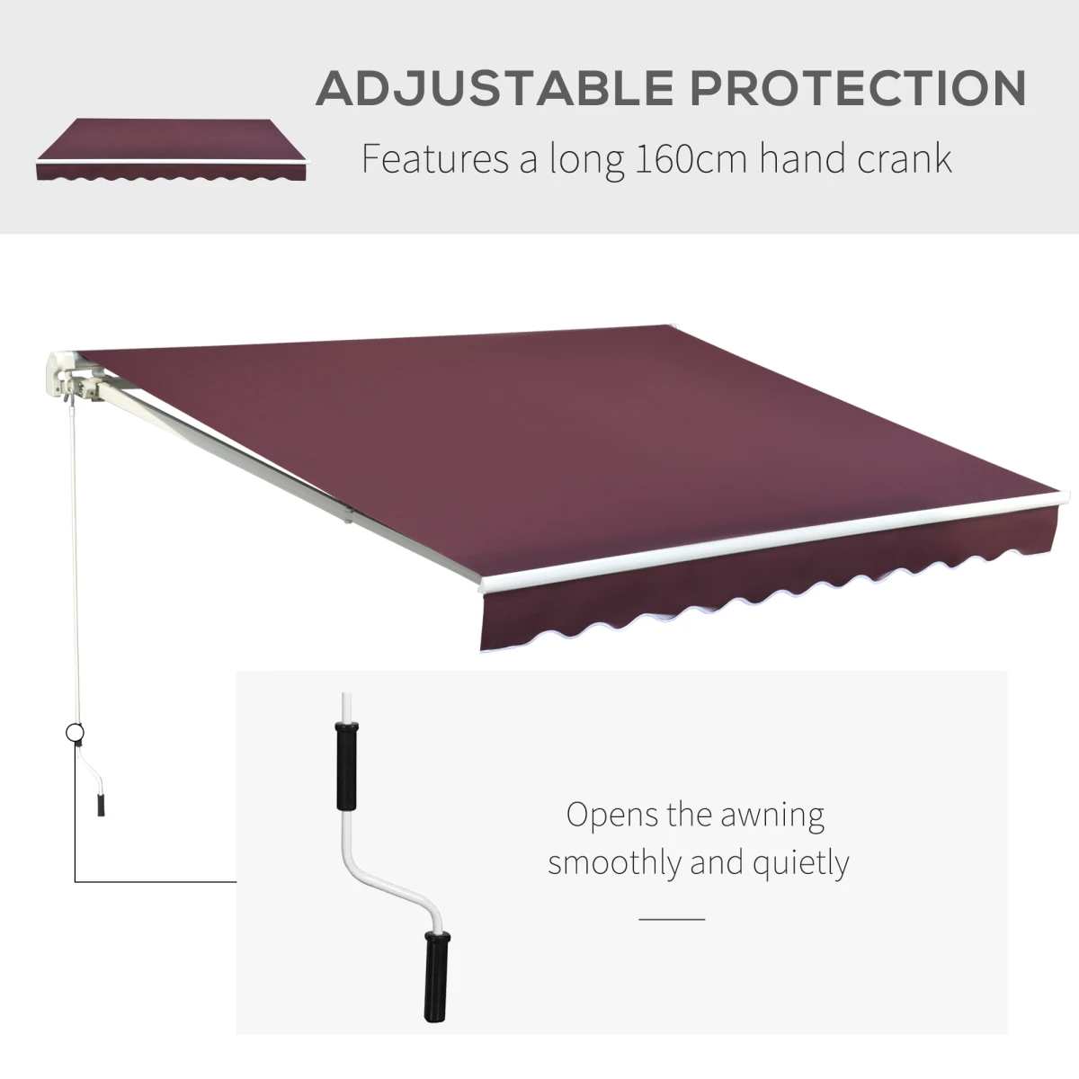Outsunny Awning 4m x 3m Aluminum Patio by Outsunny