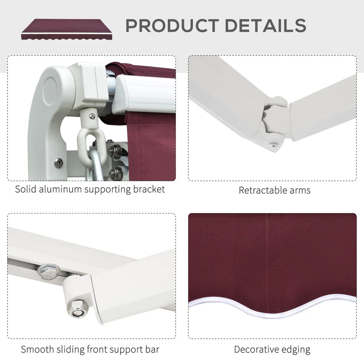 Outsunny Awning 4m x 3m Aluminum Patio by Outsunny