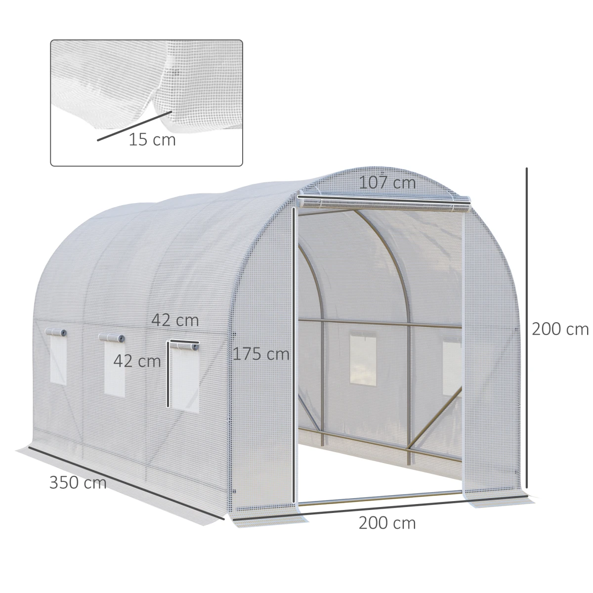 Outsunny Walkin Greenhouse 2.5x2x2m Galvanized by Outsunny